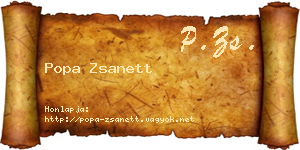 Popa Zsanett névjegykártya