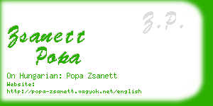 zsanett popa business card